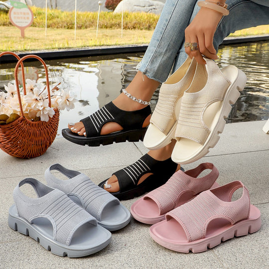 Damen sportive Sandalen mit atmungsaktivem und elastischem Design R&B