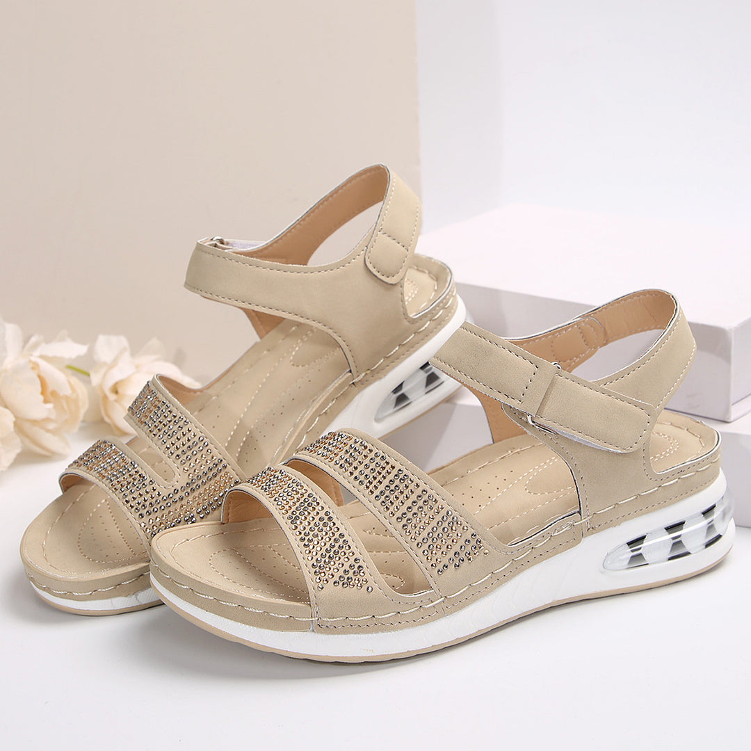 Damen bequeme Sandalen mit glitzernden Akzenten R&B