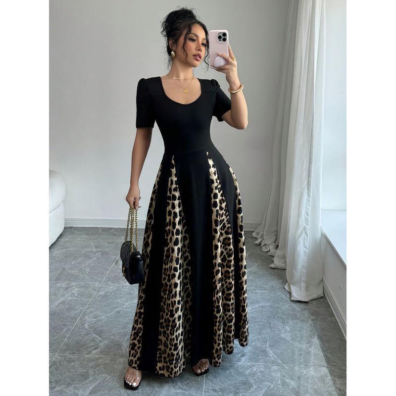 Damen Maxikleid mit elegantem Schnitt und modischem Tiermuster R&B