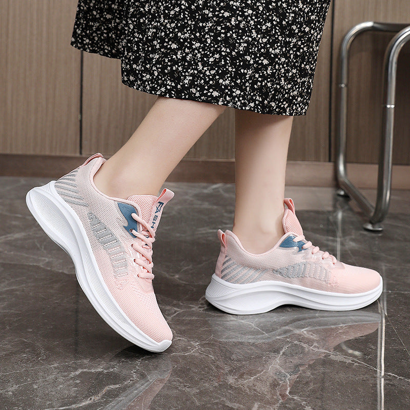 Damen sportliche Laufschuhe mit atmungsaktiver Netzoberfläche und dämpfender Sohle R&B