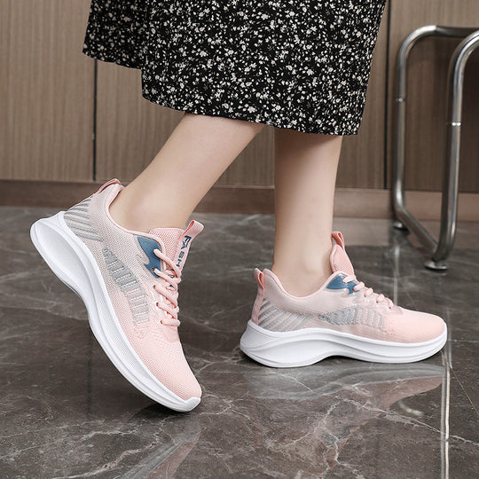 Damen sportliche Laufschuhe mit atmungsaktiver Netzoberfläche und dämpfender Sohle R&B