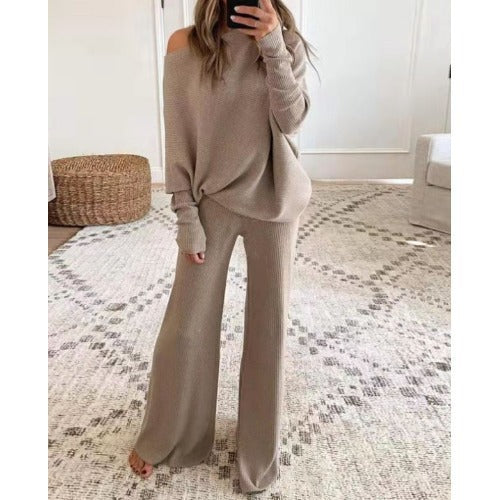 Damen Kuscheliges Lounge-Set mit weitem Schnitt und Off-Shoulder-Design R&B