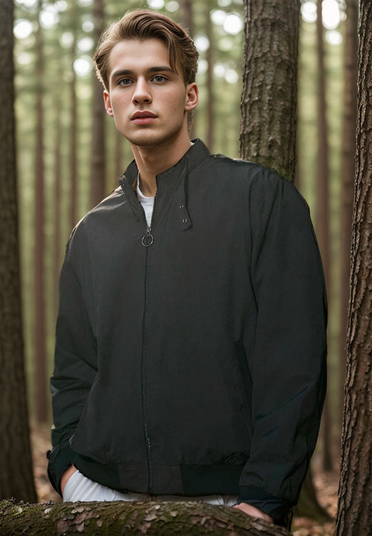 Herren leichte Übergangsjacke mit hohem Kragen und praktischen Eingrifftaschen R&B