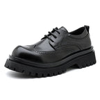 Damen elegante Schnürschuhe mit robustem Profil und durchgehender Gummisohle R&B
