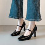 Damen elegante Mary Jane Pumps mit schickem Riemchen R&B