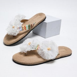 Damen Flauscher Pantoletten mit floralem Design R&B