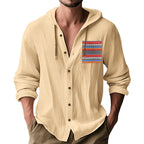 Herren Kapuzenshirt mit verspieltem Design und praktischer Knopfleiste R&B
