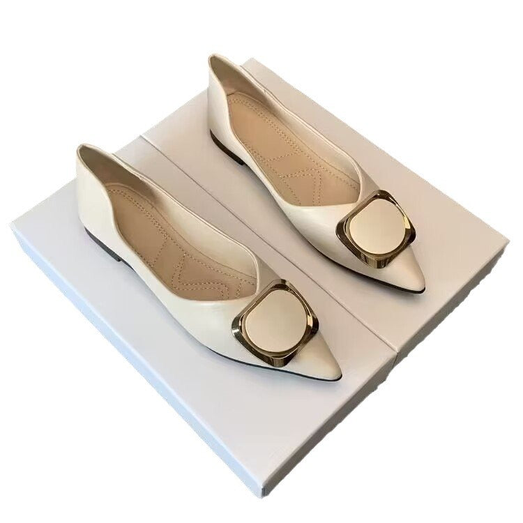 Damen elegante Ballerinas mit modischem Schmuckdetail und komfortablem Fußbett R&B