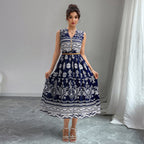 Damen Midikleid mit floralen Mustern