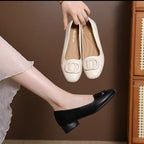 Damen Ballerinas mit eleganter Schmuckapplikation und bequemem Blockabsatz R&B