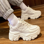 Damen sportliche Chunky Sneakers mit atmungsaktiver Mesh-Oberfläche und rutschfester Sohle R&B