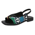 Damen Sling-Sandalen mit modischem Schlangenmuster R&B
