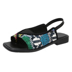 Damen Sling-Sandalen mit modischem Schlangenmuster R&B