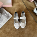 Damen Elegante Mary Jane Ballerinas mit verstellbarem Riemchen und hochwertiger Oberflächenstruktur R&B