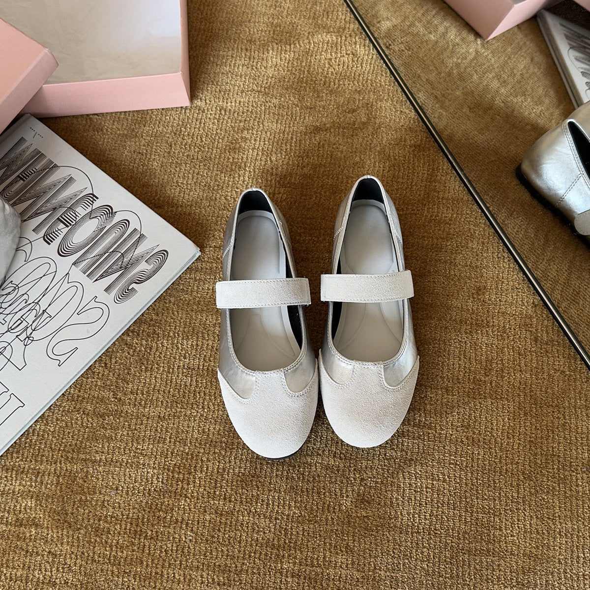 Damen Elegante Mary Jane Schuhe mit verstellbarem Riemen und weichem Leder R&B