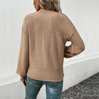 Damen lässiger Strickpullover mit aufgesetzter Tasche R&B