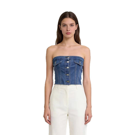 Damen Jeans Bustier Top R&B