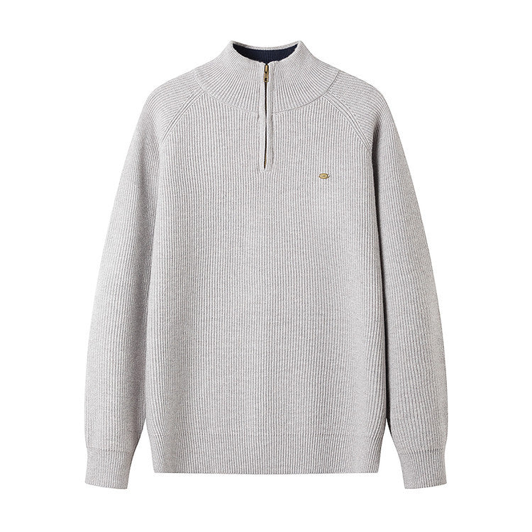 Herren Strickpullover mit halbem Reißverschluss R&B