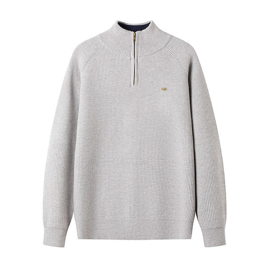 Herren Strickpullover mit halbem Reißverschluss R&B