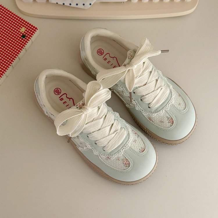 Damen Modische Sneaker mit floralen Akzenten und luxuriösem Spitzen-Design R&B