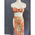 Damen Strandkleid mit floralem Wickeldetail und raffiniertem BindR&Band R&B