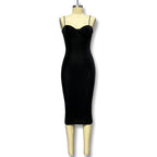 Damen Figurbetontes Midi-Kleid mit Trägern und Körbchen R&B