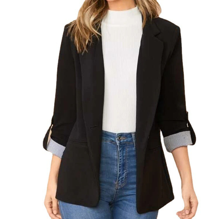 Damen Elegante Blazerjacke mit Kontrastdetails R&B