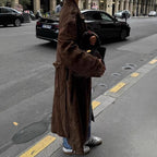 Damen modische Wildlederjacke mit eleganter Taillierung und praktischem Bindegürtel R&B