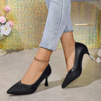 Damen elegante spitze High Heel Pumps mit strukturiertem Obermaterial R&B