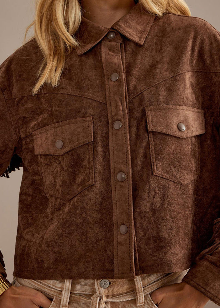 R&B | Charm Fransen Wildlederjacke