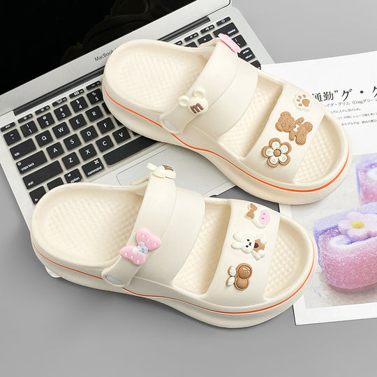 Damen trendige und bequeme Clogs mit bunten Verzierungen R&B