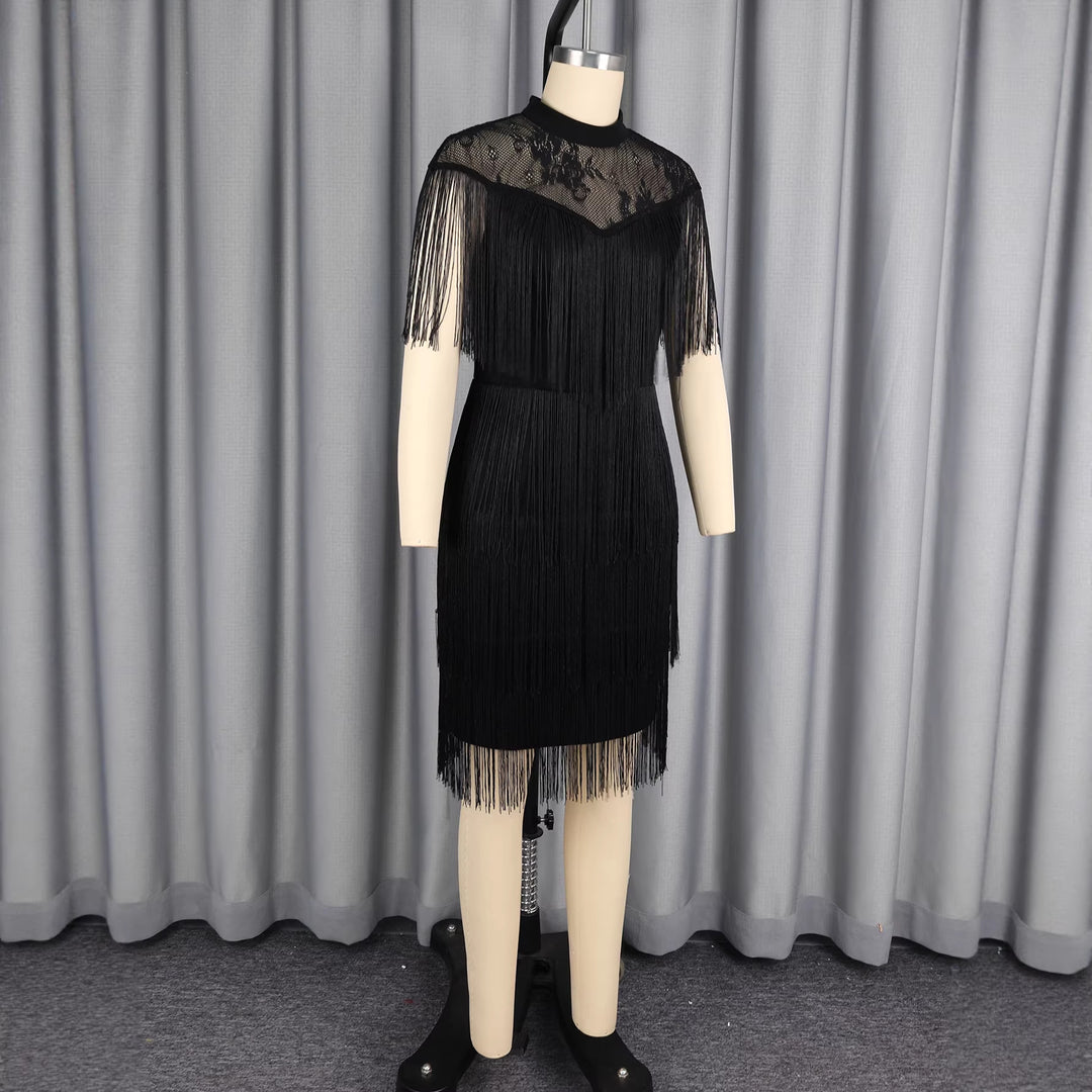 Damen Fransen Kleid R&B