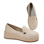 Damen bequeme Slip-On Sneakers mit anatomischem Fußbett und texturiertem Obermaterial R&B