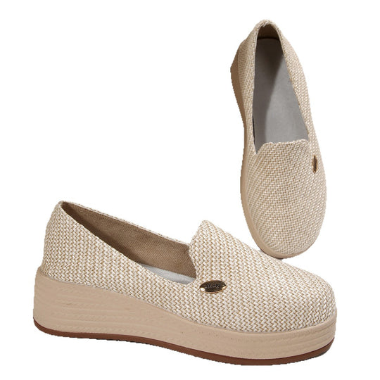 Damen bequeme Slip-On Sneakers mit anatomischem Fußbett und texturiertem Obermaterial R&B