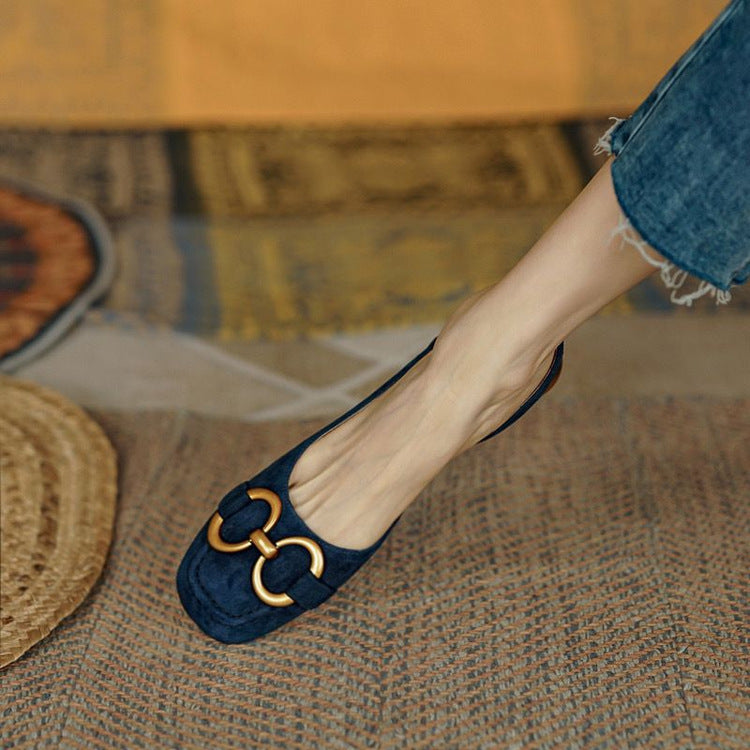 Damen Slingback Ballerinas mit eleganter Schnallen-Applikation R&B