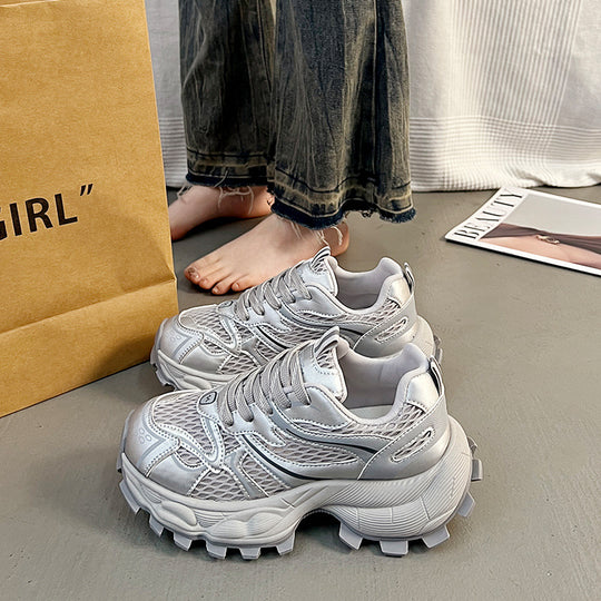 Damen Ultra-leichte Fitness-Sneaker mit atmungsaktiver Netzstruktur und stoßdämpfender Sohle R&B