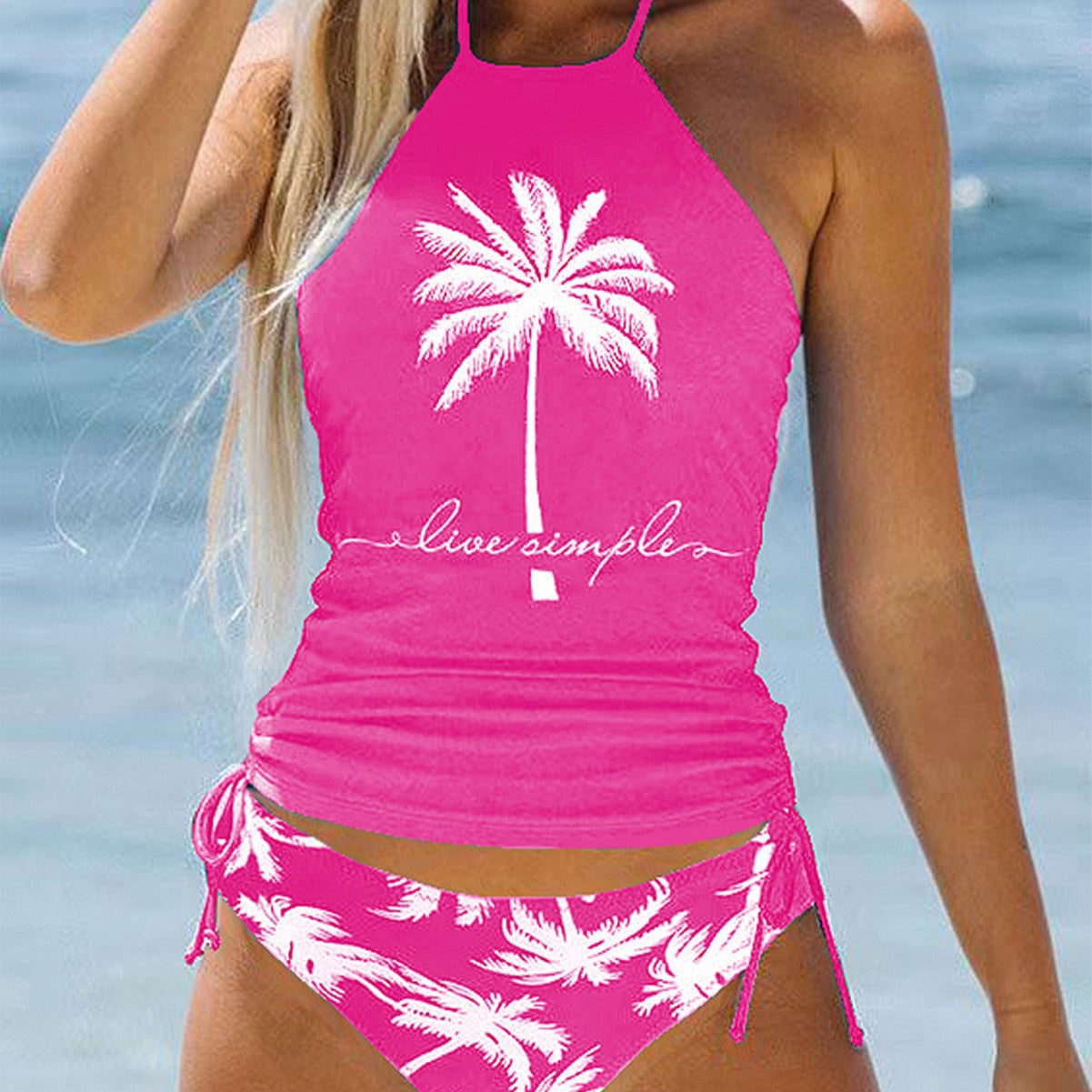 Damen trendiger Bikiniset mit Palmen-Motiv R&B