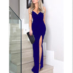 Damen Glamouröses Abendkleid mit seitlichem Schlitz und elegantem Ausschnitt R&B