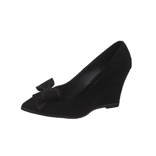 Damen elegante Wedge-Pumps mit modischem Schleifenakzent R&B