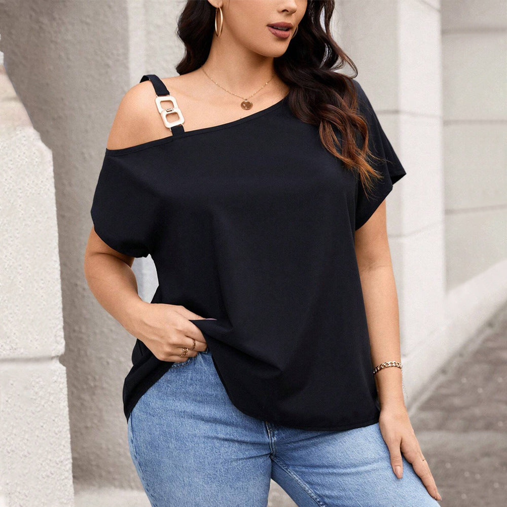 Damen asymmetrisches Oberteil mit modischem Schulterdesign R&B