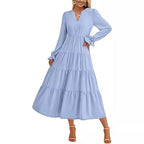 Damen Maxikleid mit modischen Volants und dezentem Cut-out R&B