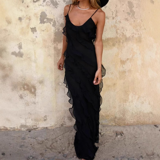 Damen Elegantes Maxikleid mit raffinierten Rüschendetails R&B