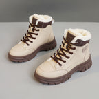 Damen warme Winterstiefel mit flauschigem Innenfutter und rutschfester Sohle R&B