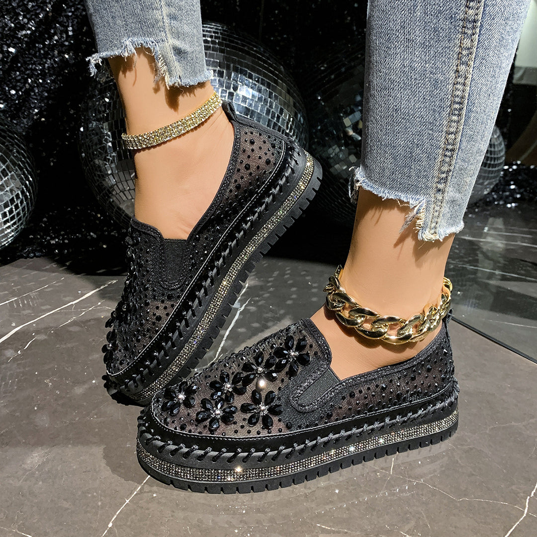 Damen Glamouröse Slip-On Sneakers mit funkelnden Applikationen R&B