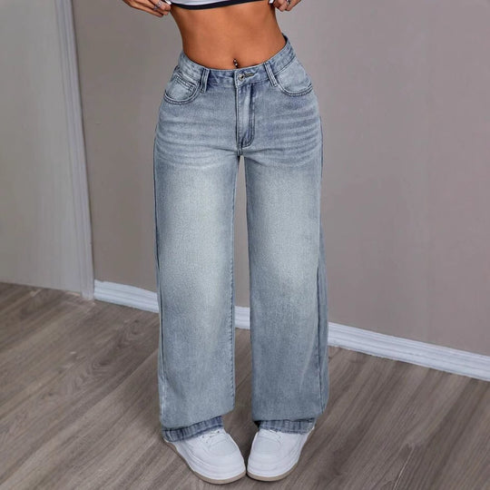 Damen Weite Jeanshose im Vintage-Stil R&B