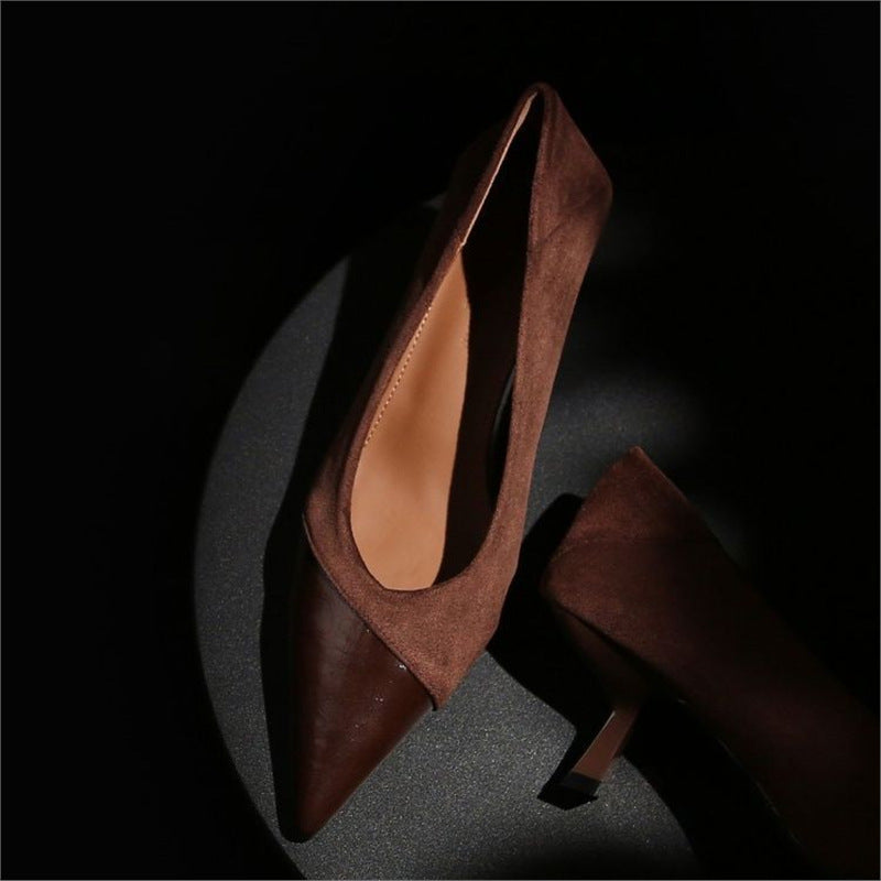 Damen spitze Pumps mit elegantem Veloursleder R&B