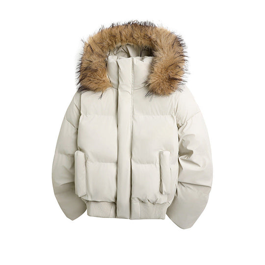 Damen modische Steppjacke mit kuscheligem Kunstfellbesatz und praktischen Taschen R&B
