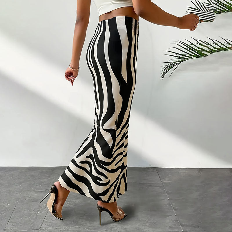 Damen Elegante Maxirock mit ZR&Bramuster R&B