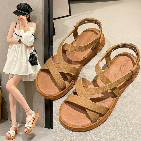 Damen Bequeme Sandalen mit elastischem Fersenriemen R&B