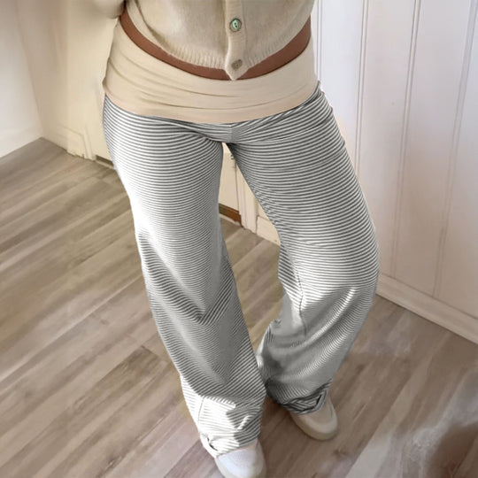 Damen Hochtaillierte Maxi-Hosen im Streifenlook R&B